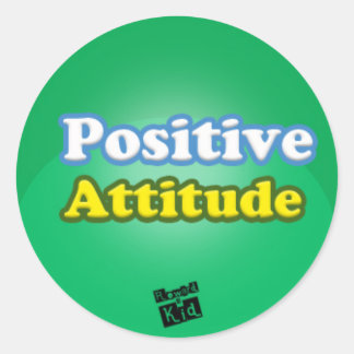 Positive Einstellung (Set von 20) Runder Aufkleber