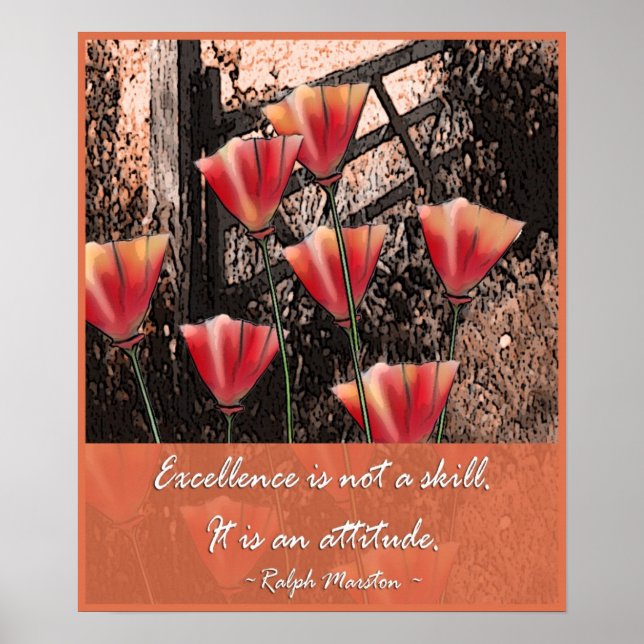 Positive Einstellungsworte - Exzellenz Poster (Vorne)