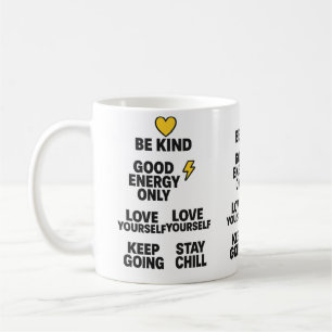 Positive Energiepreisnotizen Schwarze Tasse