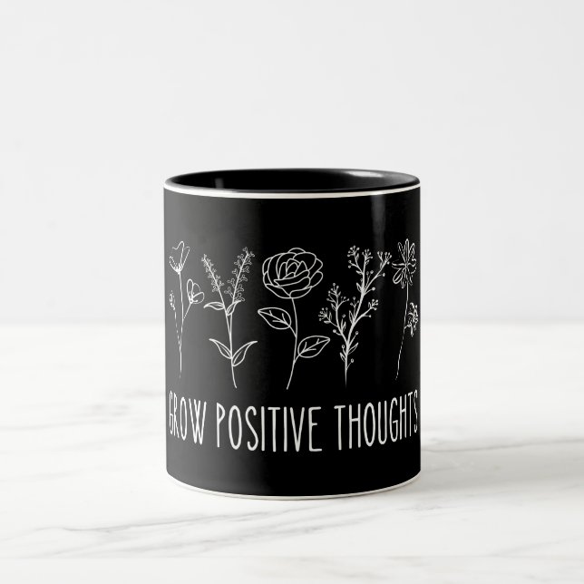 Positive Gedanken Ästhetik wachsen Zweifarbige Tasse (Mittel)