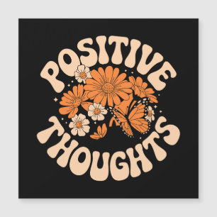 Positive Gedanken - Blume und Schmetterlinge Magnetkarte