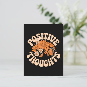 Positive Gedanken - Blume und Schmetterlinge Postkarte