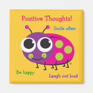 Positive Gedanken - niedlicher Marienkäfer-Magnet Magnet