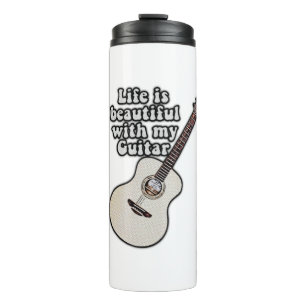 positive Gitarren-Sprüche für Gitarrenspieler Thermosbecher