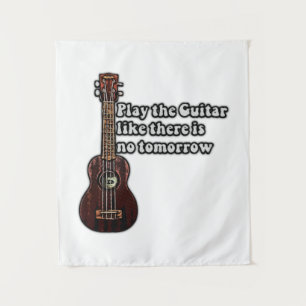 Positive Gitarren-Zitat für Gitarrenliebhaber Wandteppich