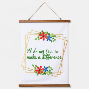 Positive Good-Vibes-Zitate für die Akzeptanz Wandteppich Mit Holzrahmen