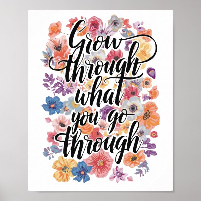 Positive Growth and Motivation Typography Poster (Vorne)
