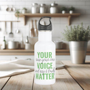Positive Grün Deine Stimme zählt Motivationszitat  Edelstahlflasche