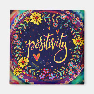 Positive Hübsche Freude Farbenfrohe Blumeninspirit Magnet