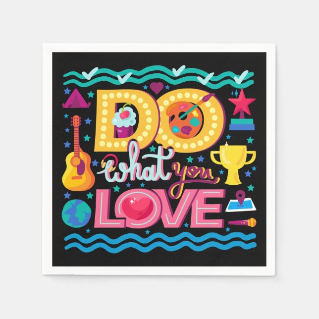 Positive inspirierende Zitat lebhaften Sommer schw Serviette (Vorderseite)