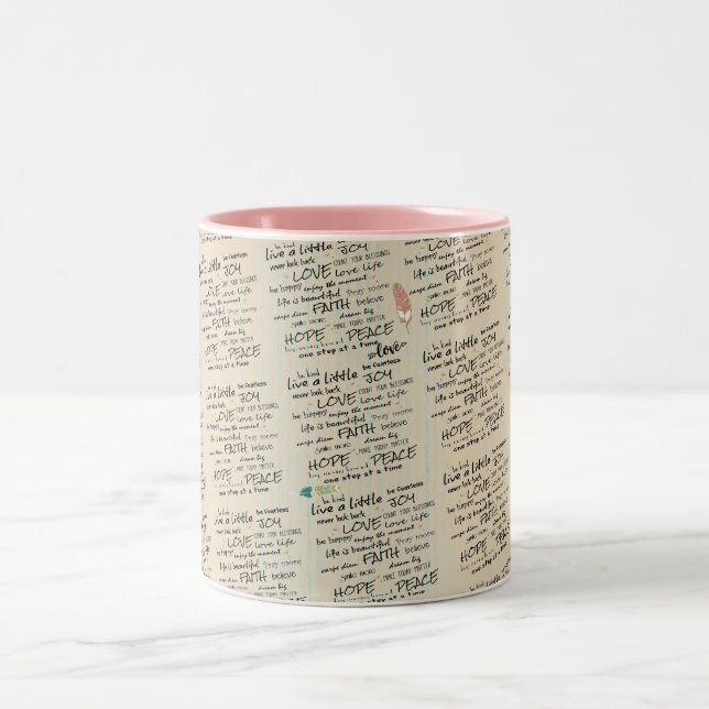 Positive kleine Affirmations & Life Quotes Zweifarbige Tasse (Mittel)