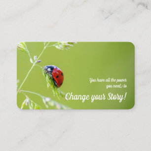 Positive Ladybug-Veränderung motivierend Monogramm Visitenkarte