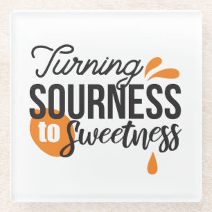 Positive Lebensnachricht - Sour auf Sweet verwande Glasuntersetzer