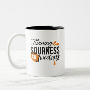 Positive Lebensnachricht - Sour auf Sweet verwande Zweifarbige Tasse