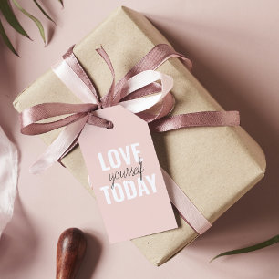 Positive Liebe dich heute selbst Pastell-Rosa Zita Geschenkanhänger