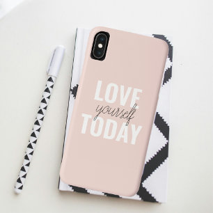 Positive Liebe dich selbst heute Pastell-Rosa Zit Case-Mate iPhone Hülle