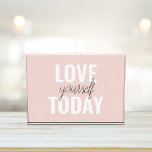 Positive Liebe Sie heute Pastel Pink Zitat Fotoblock<br><div class="desc">Positive Liebe Sie heute Pastel Pink Zitat</div>
