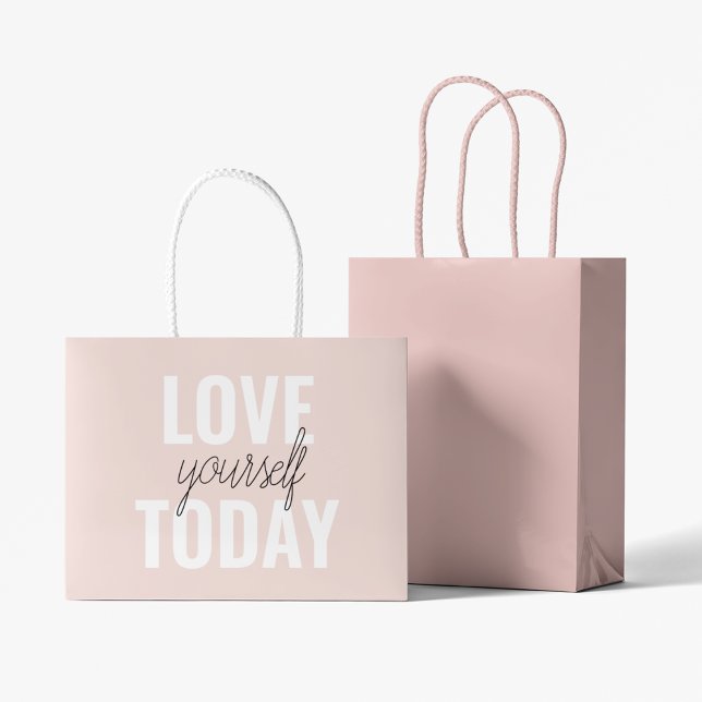 Positive Liebe Sie heute Pastel Pink Zitat Große Geschenktüte (Von Creator hochgeladen)
