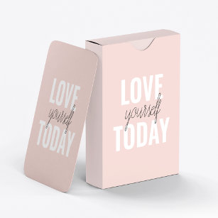Positive Liebe Sie heute Pastel Pink Zitat Spielkarten