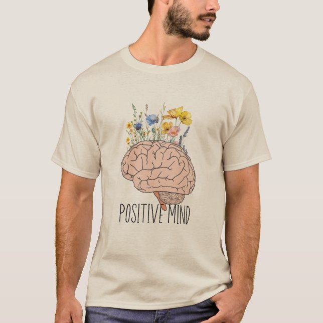 Positive Mind Botanical Brain | motivation T-shirt (Vorderseite)