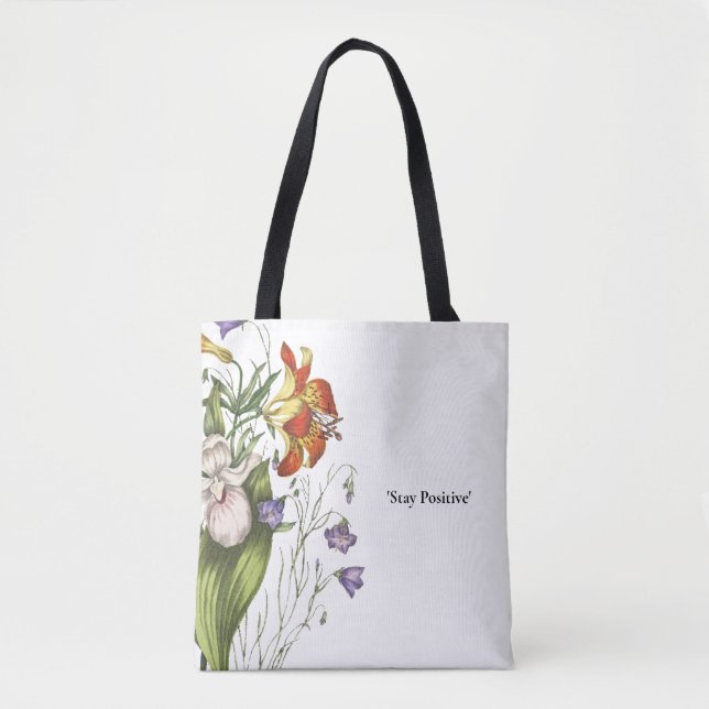 Positive Mindset Vintage Blume Tasche bleibe (Vorderseite)