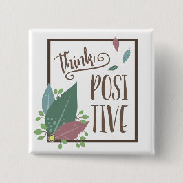 Positive Motivation Text feather boho Button