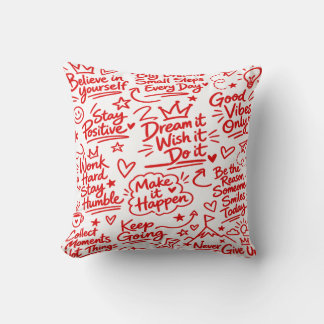 Positive Motivierende Inspirierende Typografie Kissen