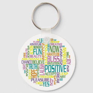 Positive, motivierenund inspirierend Wörter Schlüsselanhänger