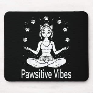 Positive Pfoten Lustige Katze Meditation Yoga Posi Mousepad