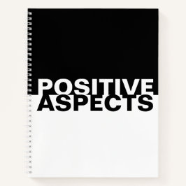 Positive Schwarz-weiße Minimalistische Dankbarkeit Notizbuch