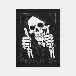 Positive Skeleton Grim Sensenmann Halloween bleibe Fleecedecke