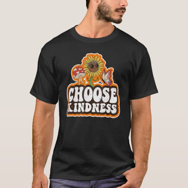 Positive Sonnenblume Hippie Peace Butterfly Wählen T-Shirt (Vorderseite)