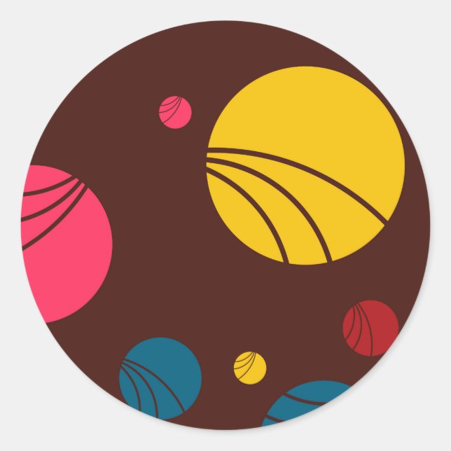 Positive, spielerische, fröhliche, moderne, coole  runder aufkleber (Vorderseite)