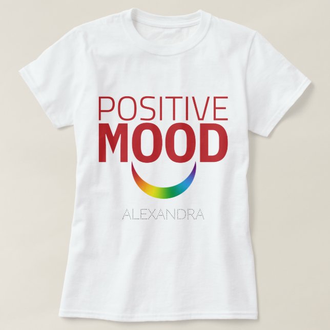 Positive Stimmung Augen lächeln Red Rainbow LGBT G T-Shirt (Design vorne)