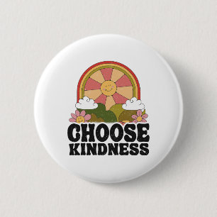 Positive Sun Peace Hippie Retro Wählen Sie Kindnes Button