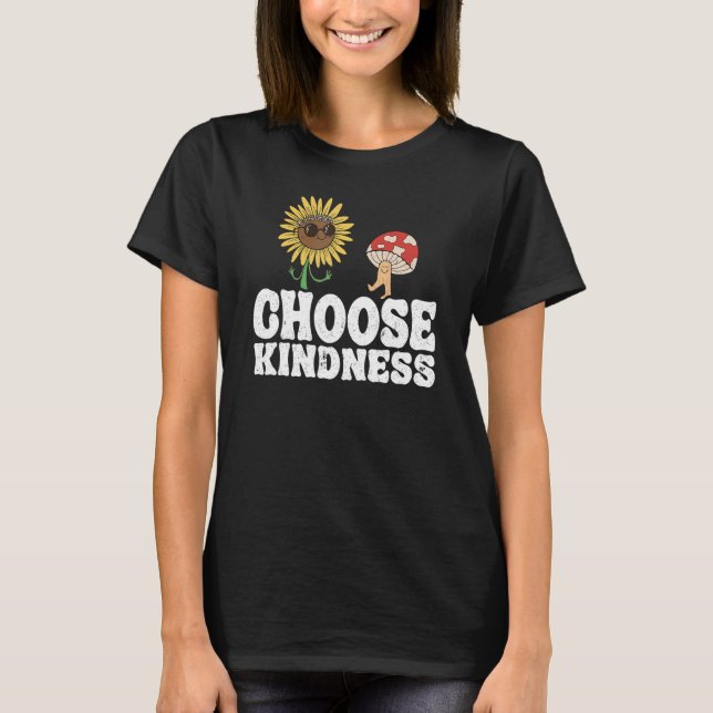 Positive Sunflower Hippie Peace Butterfly Choose K T-Shirt (Vorderseite)