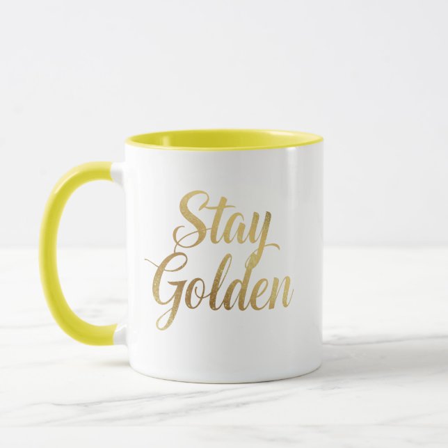 Positive und glamouröse Goldene Typografie Tasse (Links)