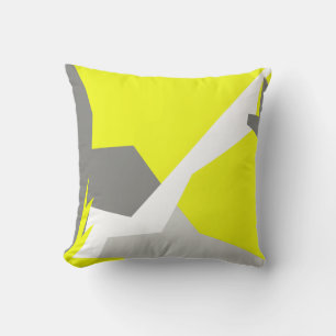 Positive Vibes Abstrakt Art Yellow Cushion Kissen