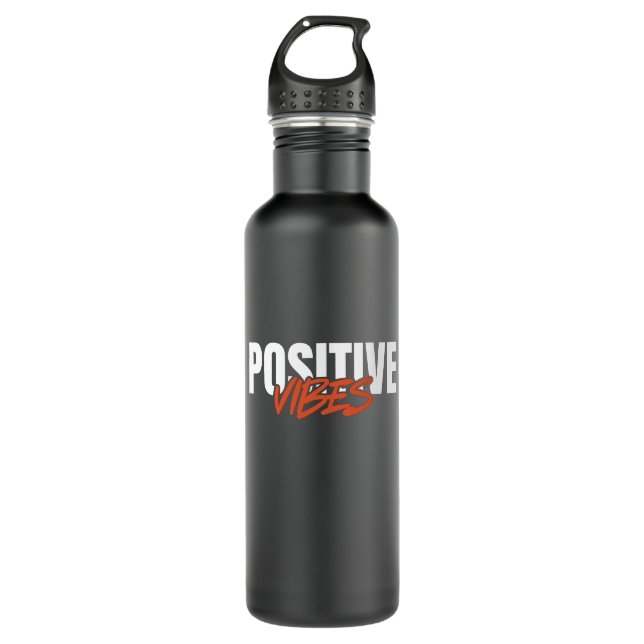 Positive Vibes Edelstahlflasche (Vorderseite)