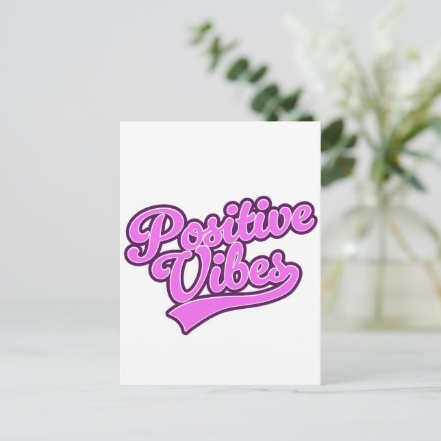 Positive Vibes Feiertagspostkarte (Stehend Vorderseite)