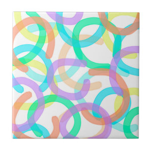 Positive Vibes Happy Pastel Colors Abstrakte Kunst Fliese