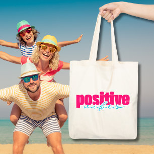 Positive Vibes Hot Pink & Türkis Süß Mädchenhaft Tragetasche