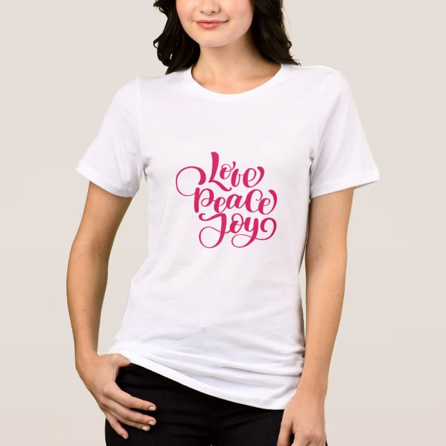 Positive Vibes Love Peace Joy Tri-Blend Shirt (Vorderseite)