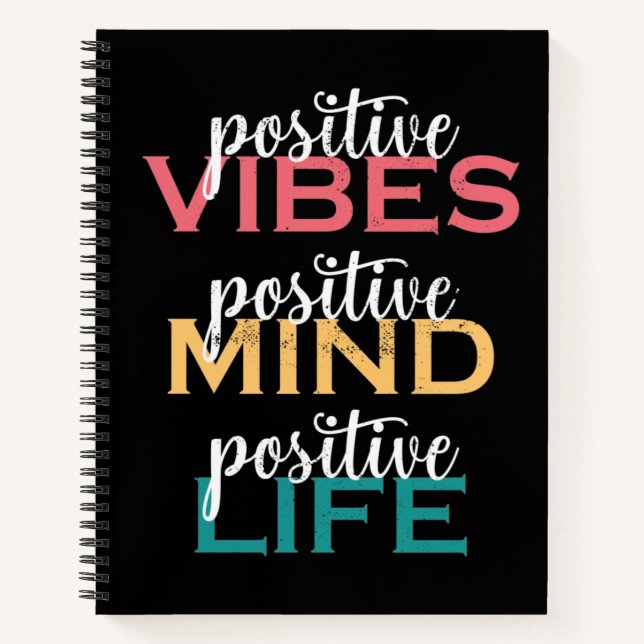 POSITIVE VIBES MIND POSITIVE LIFE NOTIZBUCH (Vorderseite)