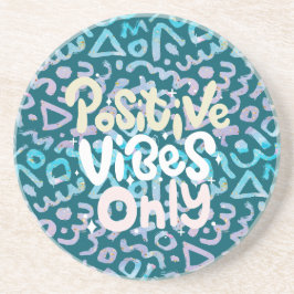 Positive Vibes nur grün geometrisch Getränkeuntersetzer