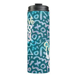 Positive Vibes nur grün geometrisch Thermosbecher