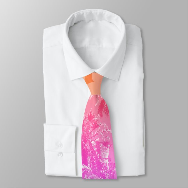 Positive Vibes Pastel Colours Palm Trees Tie Krawatte (Gebunden)