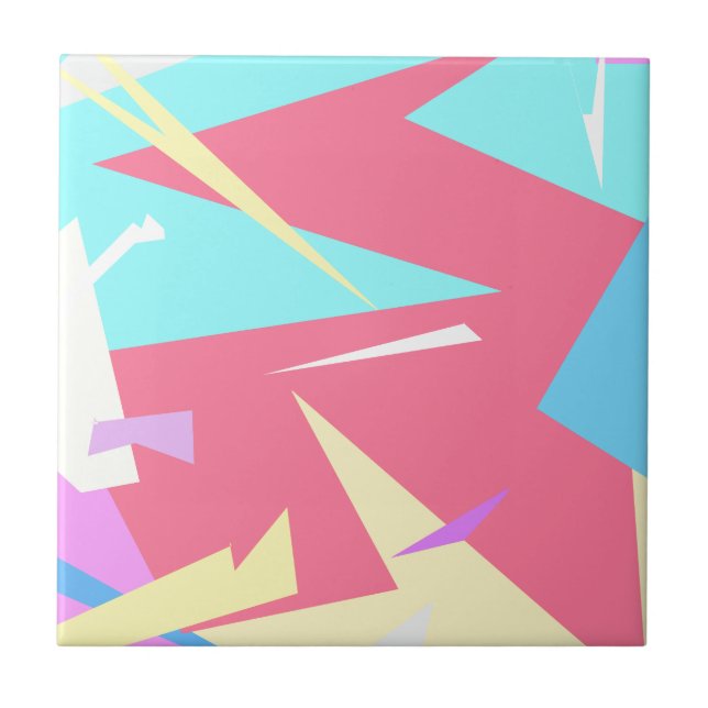 Positive Vibes Pastel Farben Abstrakt Fliese (Vorderseite)