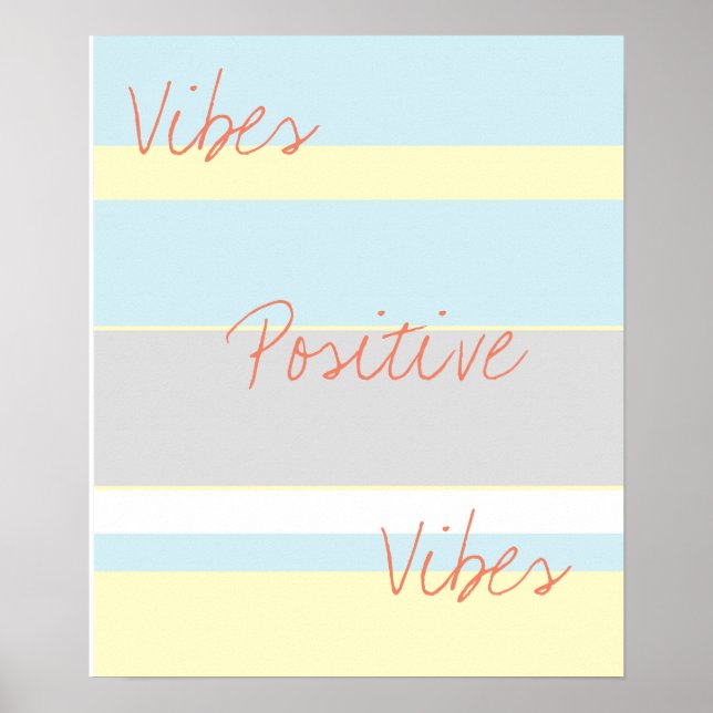 Positive Vibes Pastellfarben A3 Poster (Vorne)