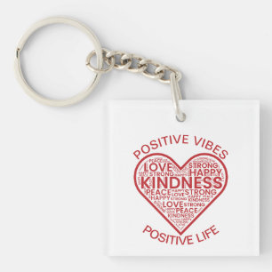 Positive Vibes Positive Life Acryl-Schlüsselanhäng Schlüsselanhänger